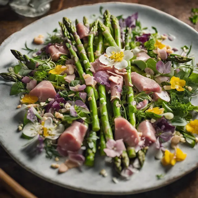 Foto de Asparagus and Flower Sprouts Salad with Mortadella