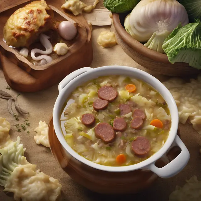 Foto de Cabbage and Sausage Soup with Funghini 