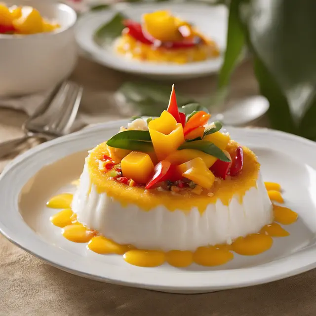 Foto de Coconut Pudding with Mango and Peppers