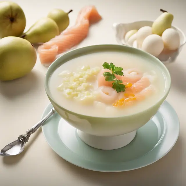 Foto de Cold Pear and Salmon Egg Drop Soup