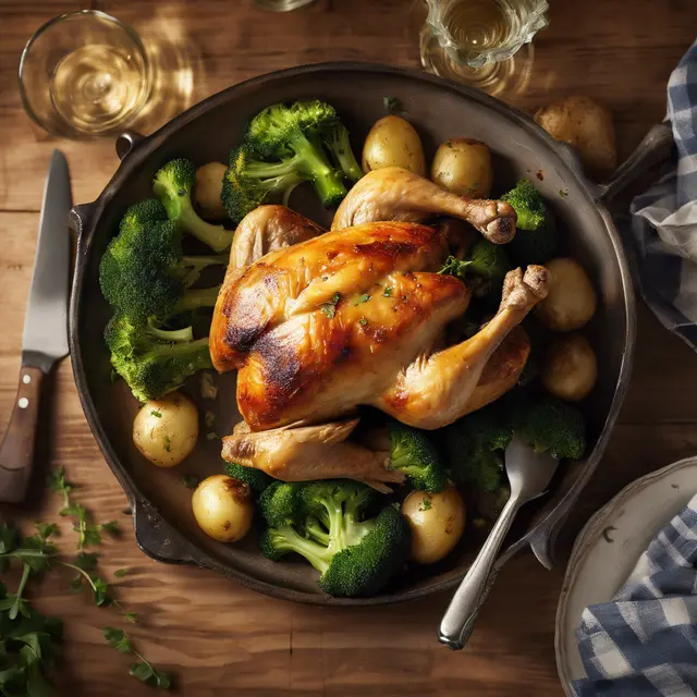 Foto de Roasted Chicken with Potatoes and Broccoli