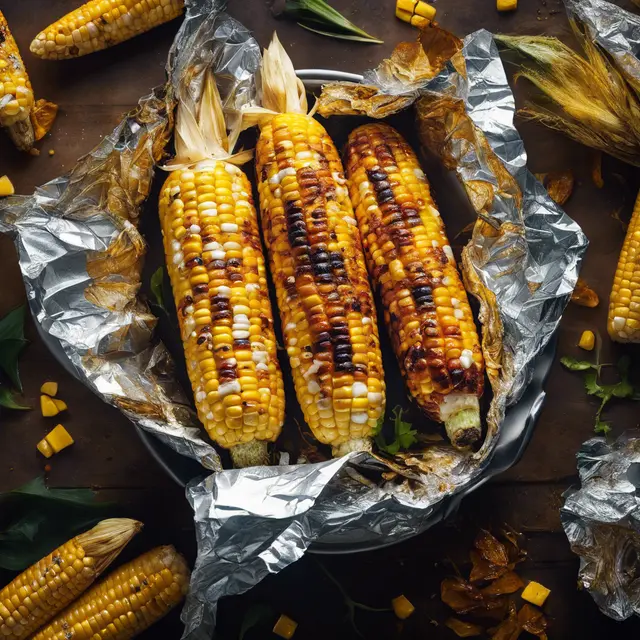 Foto de Grilled Corn on Aluminum Foil