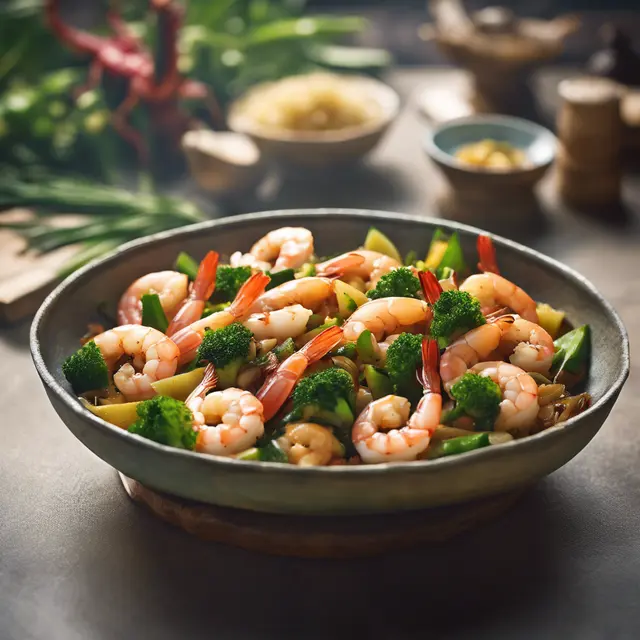 Foto de Shrimp Stir-Fry with Garlic and Ginger (Camaraon com Alho e Gengibre)