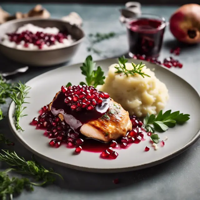 Foto de Chicken Breast in Pomegranate Sauce with Mashed Potato