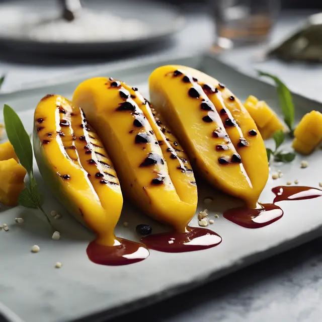 Foto de Grilled Mango with White Pepper and Passion Fruit Sauce