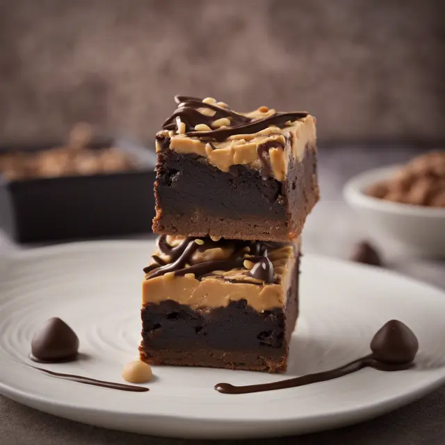 Foto de Peanut Butter Brownie with Chocolate Fudge Topping