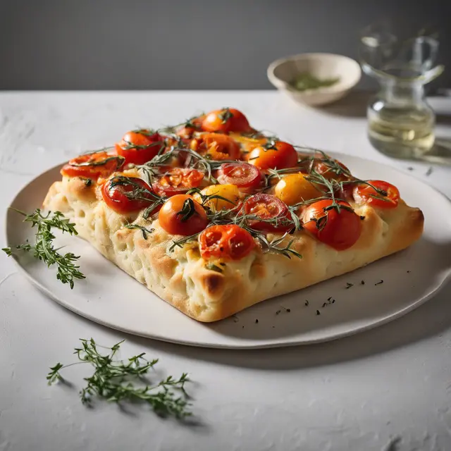 Foto de Focaccia with Tomato, Cheese, and Thyme