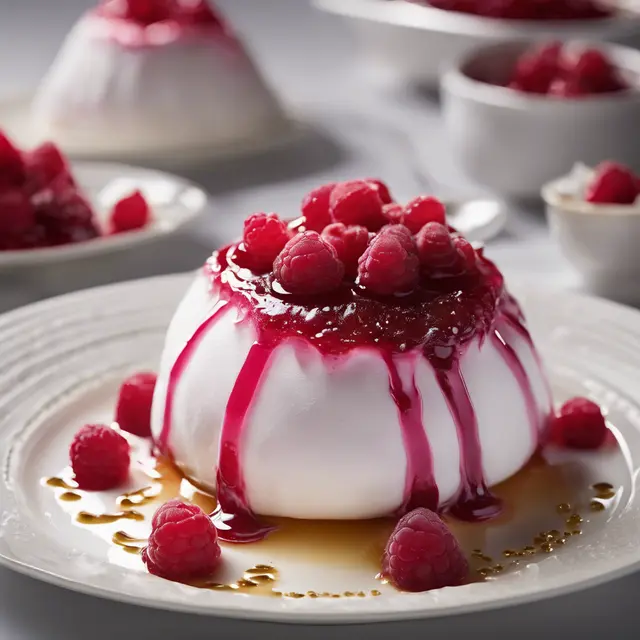 Foto de Meringue Pudding with Raspberry Syrup