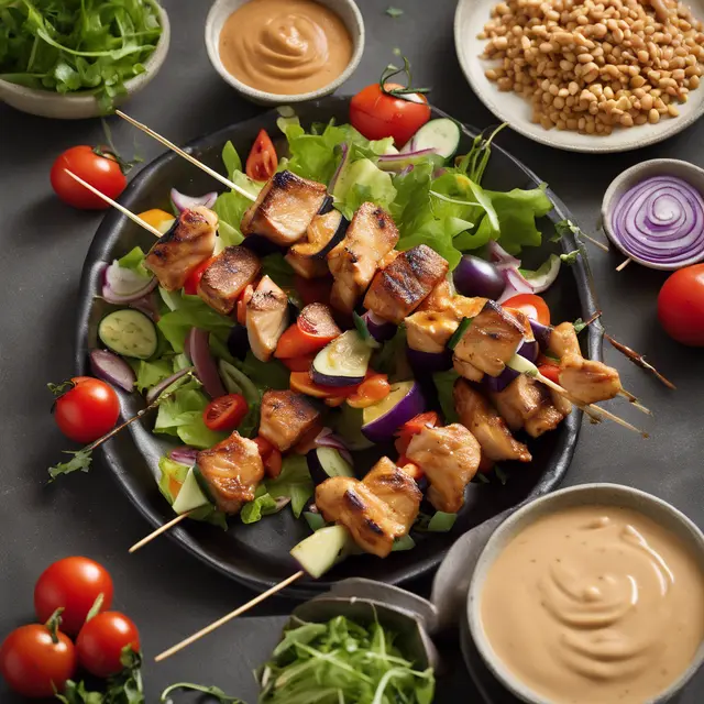 Foto de Chicken Skewer with Peanut Sauce and Green Salad