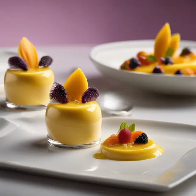 Foto de Mango Mousse with Passionfruit Sauce