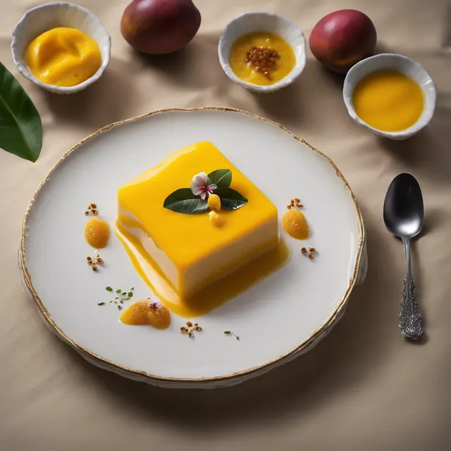 Foto de Mango Pudding with Passion Fruit Sauce