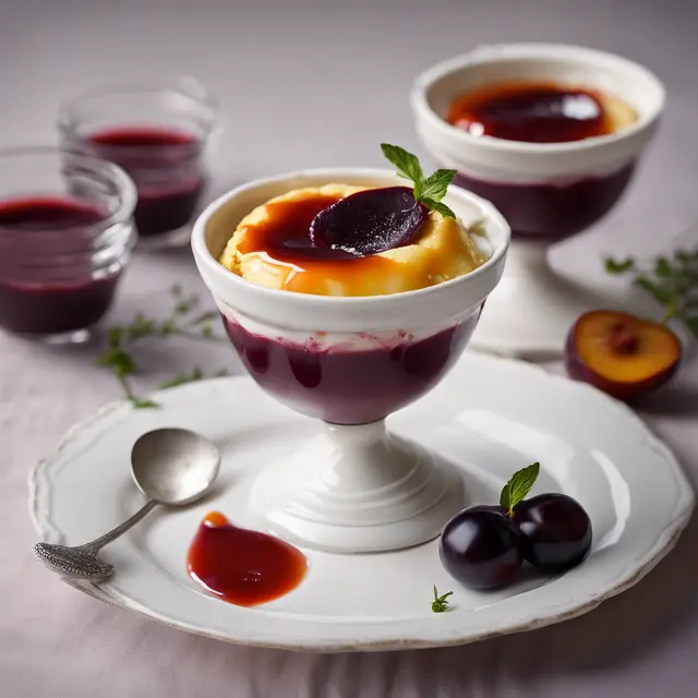 Foto de Ricotta Pudding with Plum Sauce