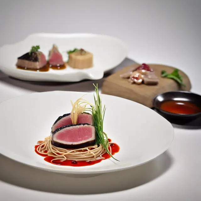 Foto de Grilled Tuna with Foie Gras and Soba Noodles