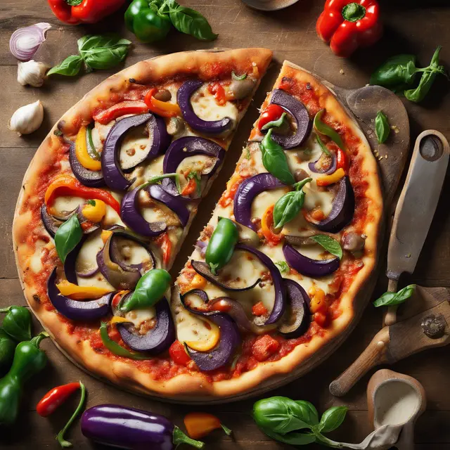 Foto de Eggplant and Bell Pepper Pizza