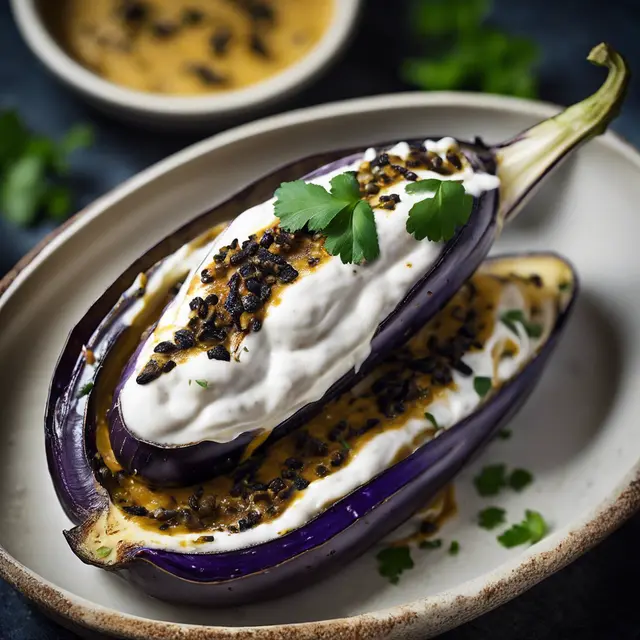 Foto de Roasted Eggplant with Spicy Yogurt Sauce (Brinjal Dahi)