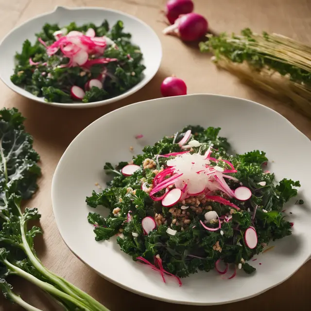 Foto de Kale and Radish Salad with Wheat in Coarse Form