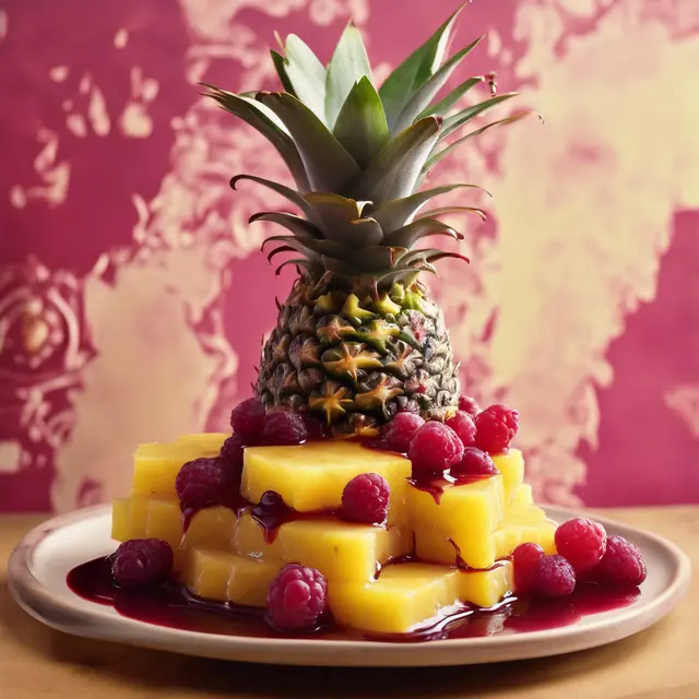 Foto de Pineapple with Grapes in Raspberry Syrup