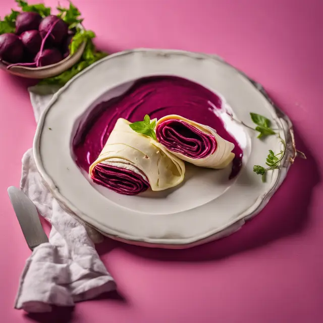 Foto de Beet Crepe with Ricotta and Camembert Filling