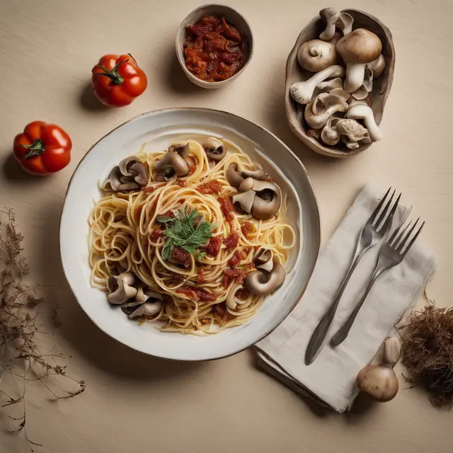 Foto de Spaghetti with Mushrooms and Sun-dried Tomatoes