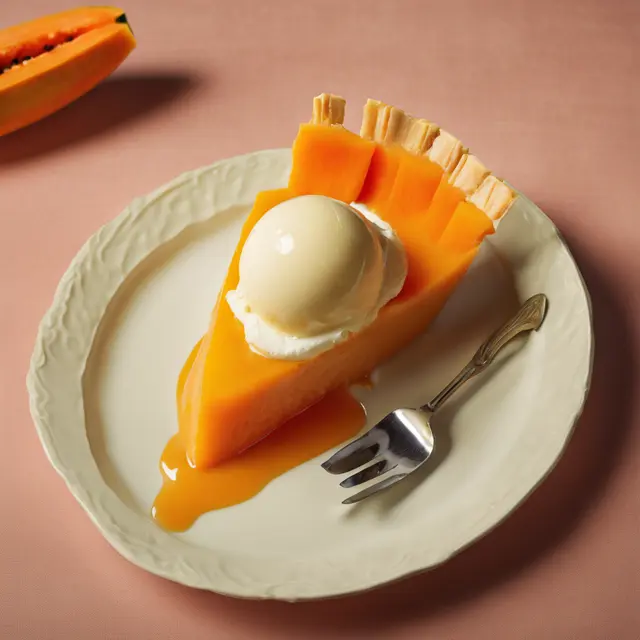 Foto de Papaya Diet Flan with Vanilla Ice Cream