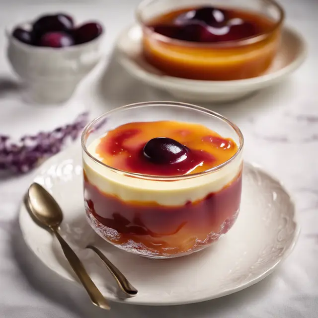 Foto de Sweetened Condensed Milk Pudding with Plum Sauce