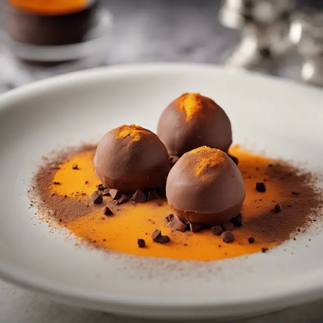 Foto de Creamy Orange Truffle with Cocoa Powder