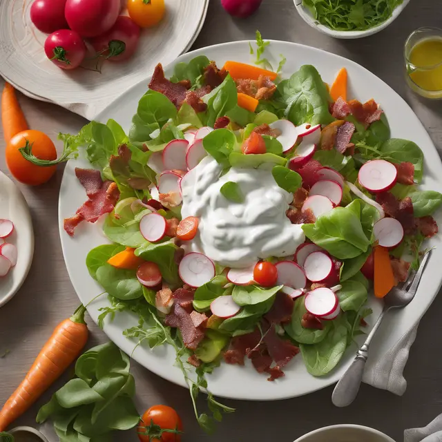 Foto de Leafy and Vegetable Salad with Yogurt Dressing