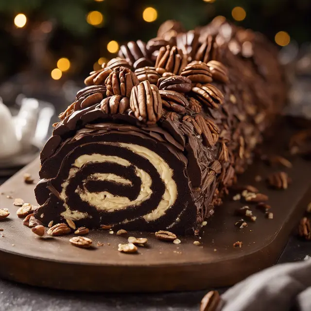 Foto de Brazilian-Style Chocolate and Pecan Yule Log Cake