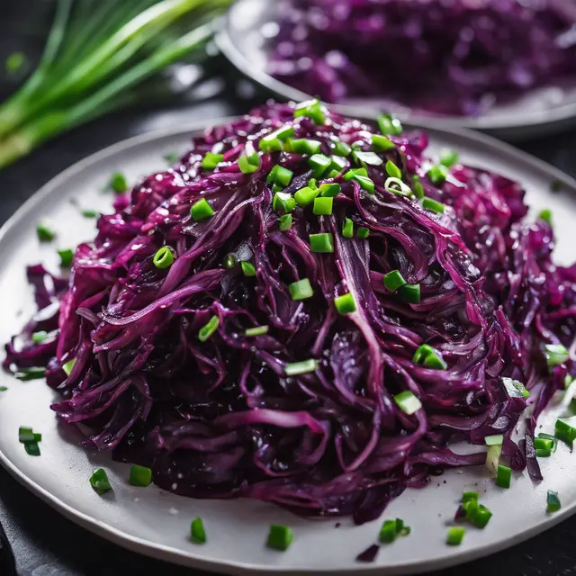 Foto de Roasted Red Cabbage with Green Onions