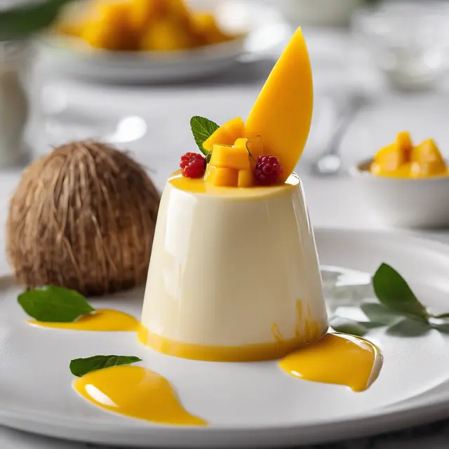 Foto de Coconut Panna Cotta with Mango Sauce