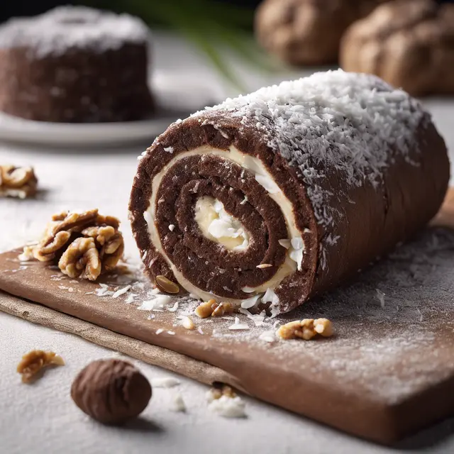 Foto de Cocoa Roll with Walnut and Coconut Filling