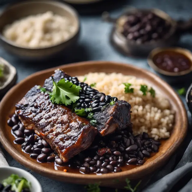 Foto de Braised Pork Ribs with Farofa and Black Beans