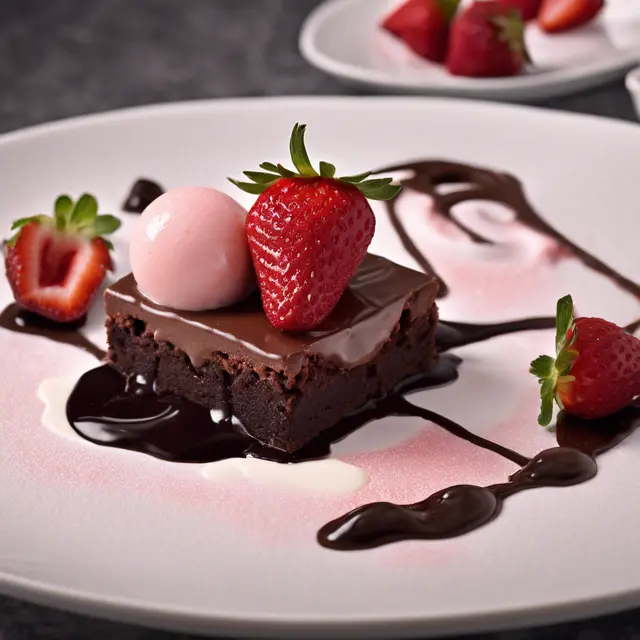 Foto de Strawberry Brownie with Cream Sorbet