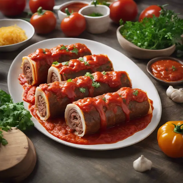 Foto de Tomato and Beef Roll with Tomato Sauce