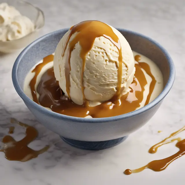 Foto de Vanilla Ice Cream with Caramel Sauce