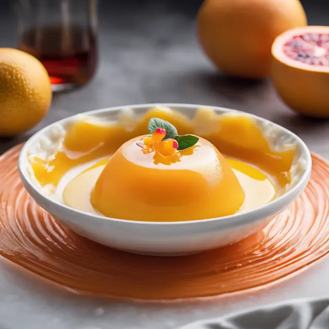 Foto de Grapefruit Pudding with Passion Fruit Syrup