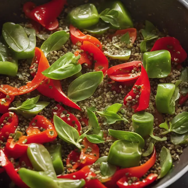 Foto de Fresh Oregano Sauté with Red Peppers