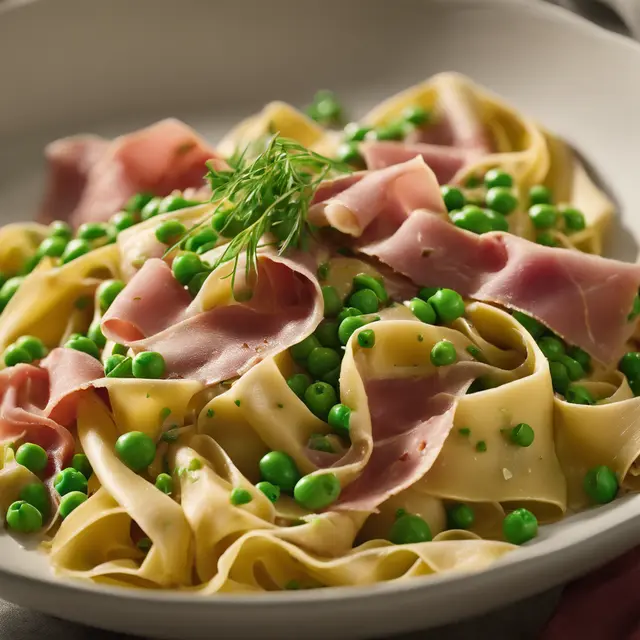 Foto de Pappardelle with Prosciutto and Peas