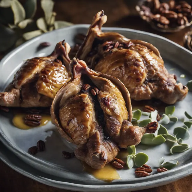 Foto de Pecan Stuffed Quails with Olive Oil, Butter, and Raisins