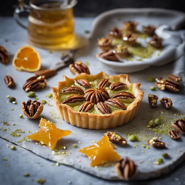 Foto de Pecan and Pistachio Tart with Honey