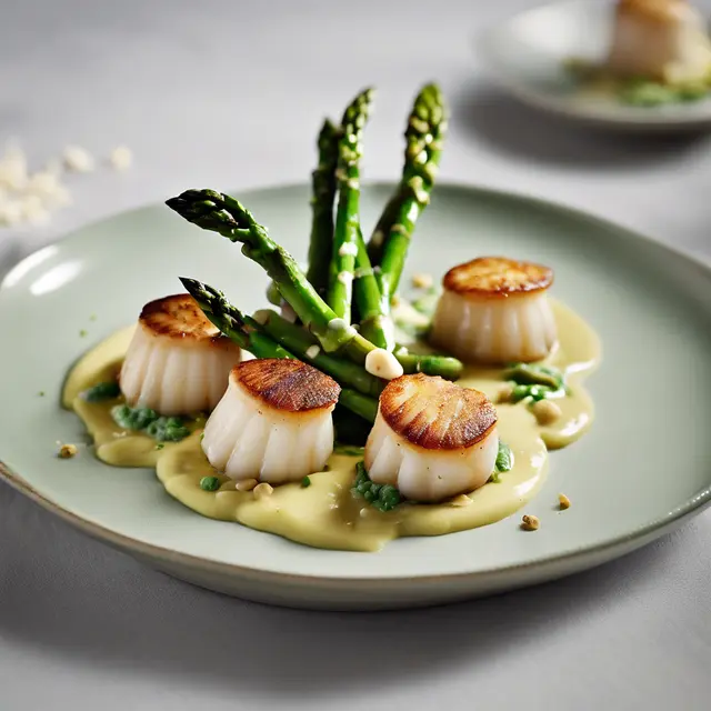 Foto de Scallops with Asparagus and Cashew Sauce