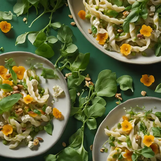 Foto de Pasta with Fava, Ricotta, and Nasturtium