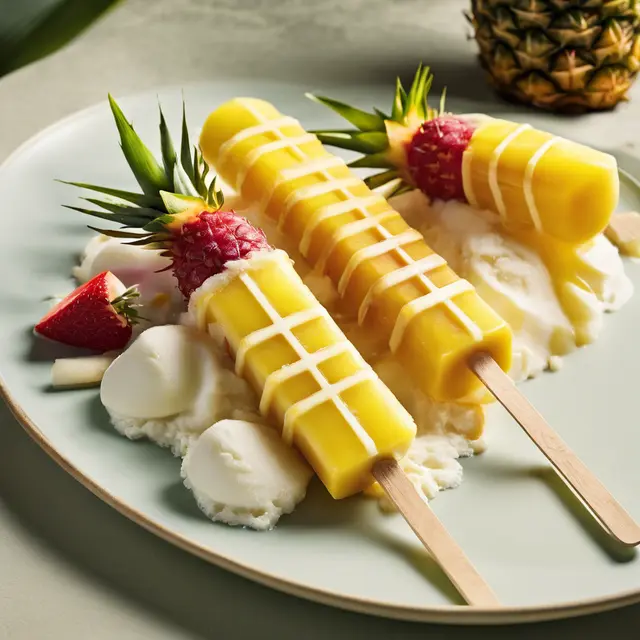 Foto de Coconut and Pineapple Popsicle