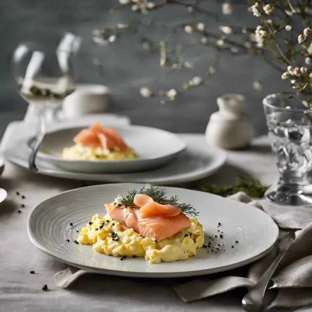 Foto de Scrambled Eggs with Smoked Salmon and Garlic