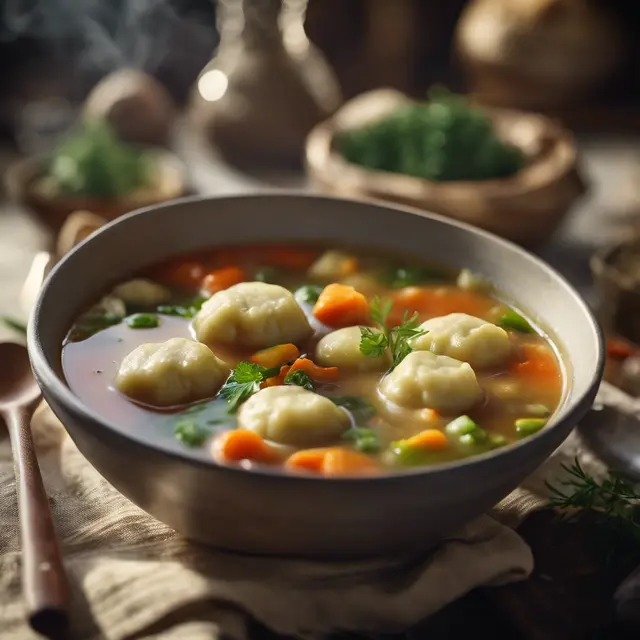 Foto de Vegetable Soup with Potato and Garlic Dumplings