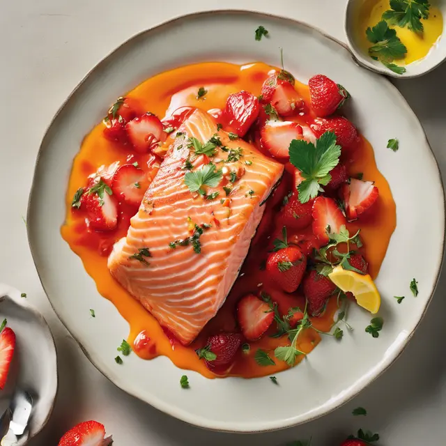 Foto de Strawberry Salmón with Passion Fruit Sauce