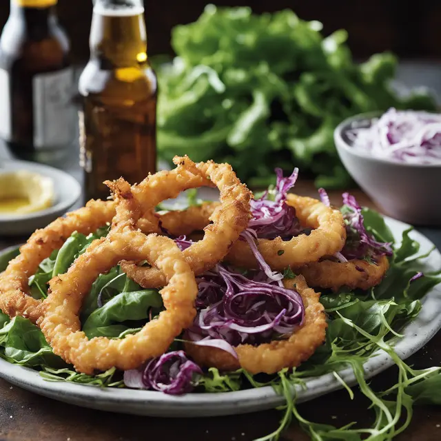 Foto de Green Salad with Onion Rings