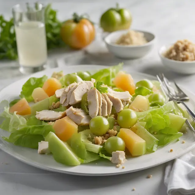 Foto de Green Tomato and Chicken Salad with Melon Juice