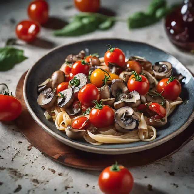 Foto de Talharim with Mushroom and Cherry Tomato