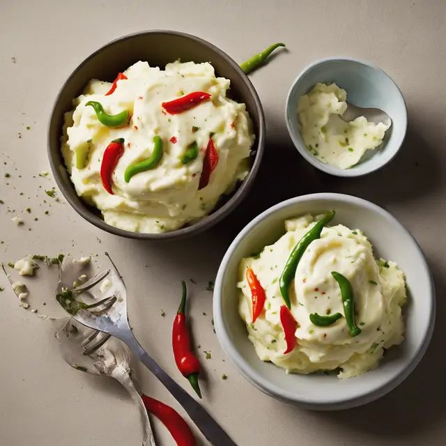 Foto de Mayonnaise with Mashed Potato, Green and Red Pepper